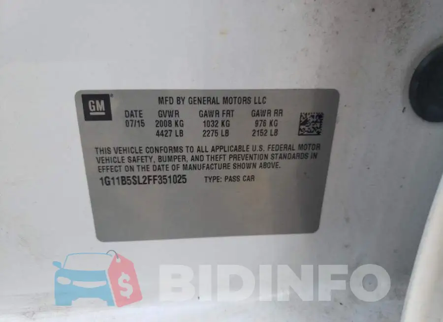 1G11B5SL2FF351025 Photo# 13