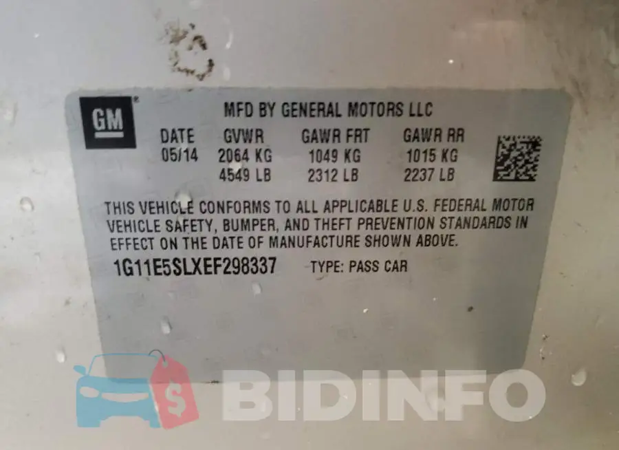 1G11E5SLXEF298337 Photo# 12