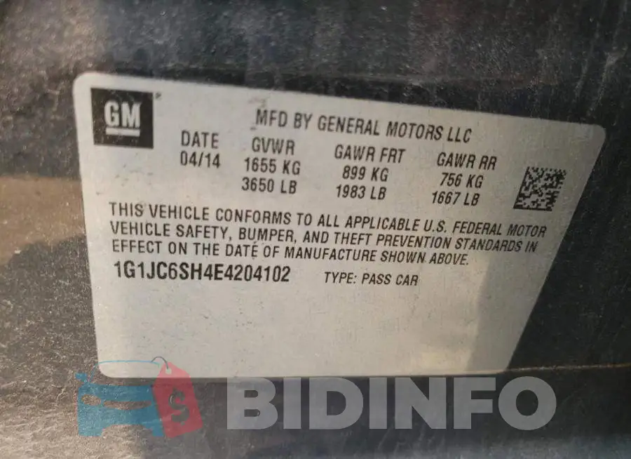 1G1JC6SH4E4204102 Photo# 12