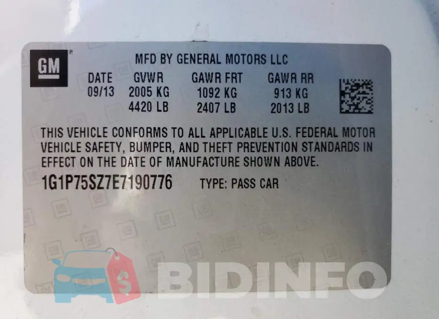 1G1P75SZ7E7190776 Photo# 12