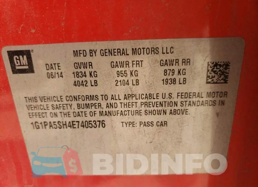 1G1PA5SH4E7405376 Photo# 12