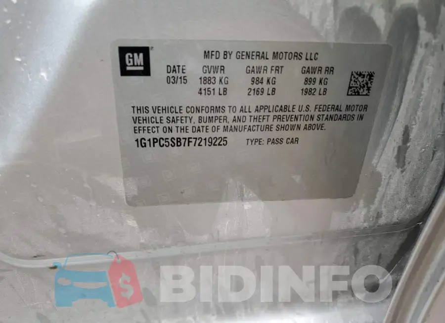 1G1PC5SB7F7219225 Photo# 12