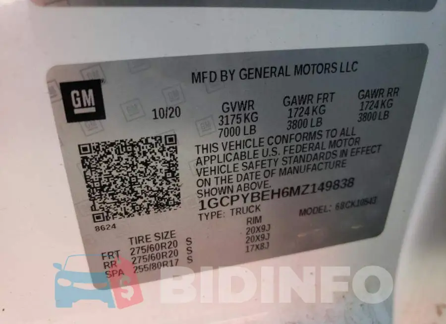 1GCPYBEH6MZ149838 Photo# 12