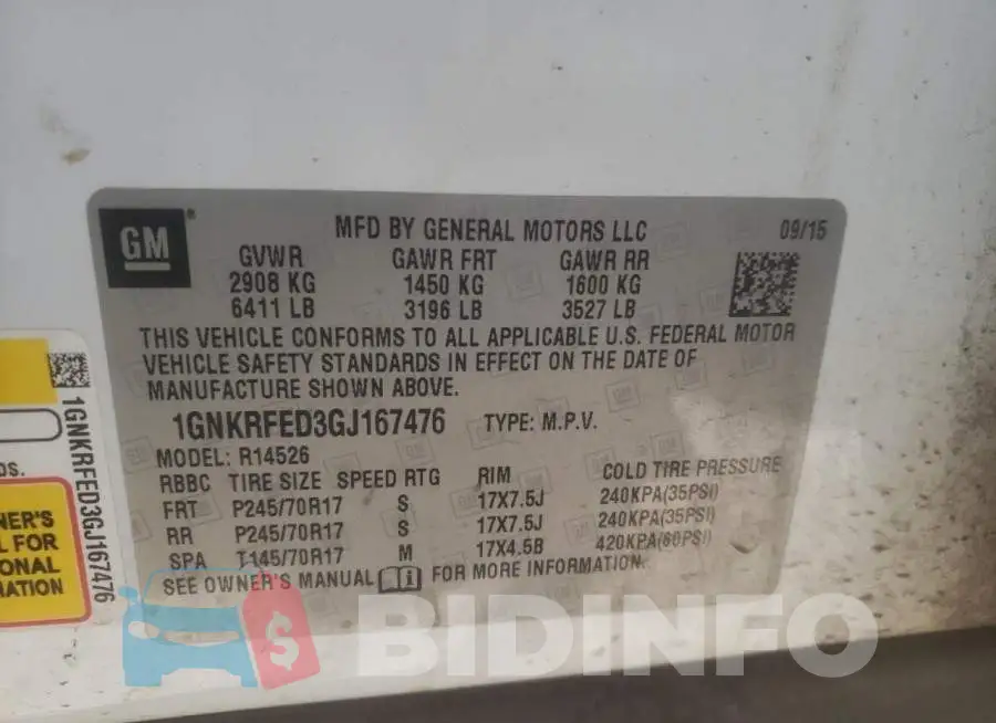 1GNKRFED3GJ167476 Photo# 13