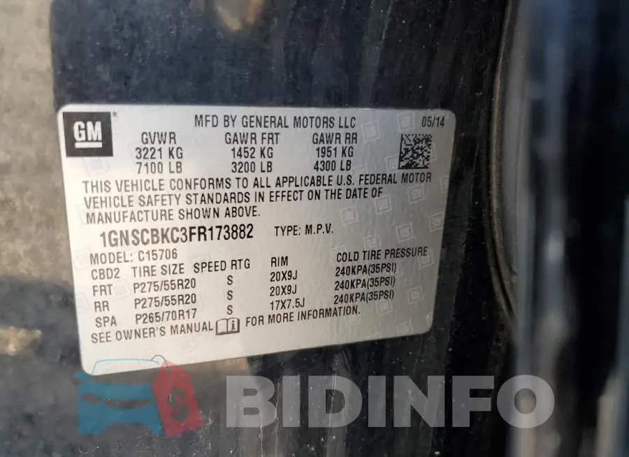 1GNSCBKC3FR173882 Photo# 14