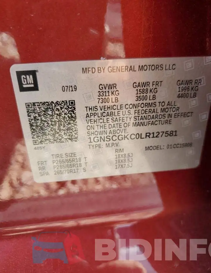 1GNSCGKC0LR127581 Photo# 14