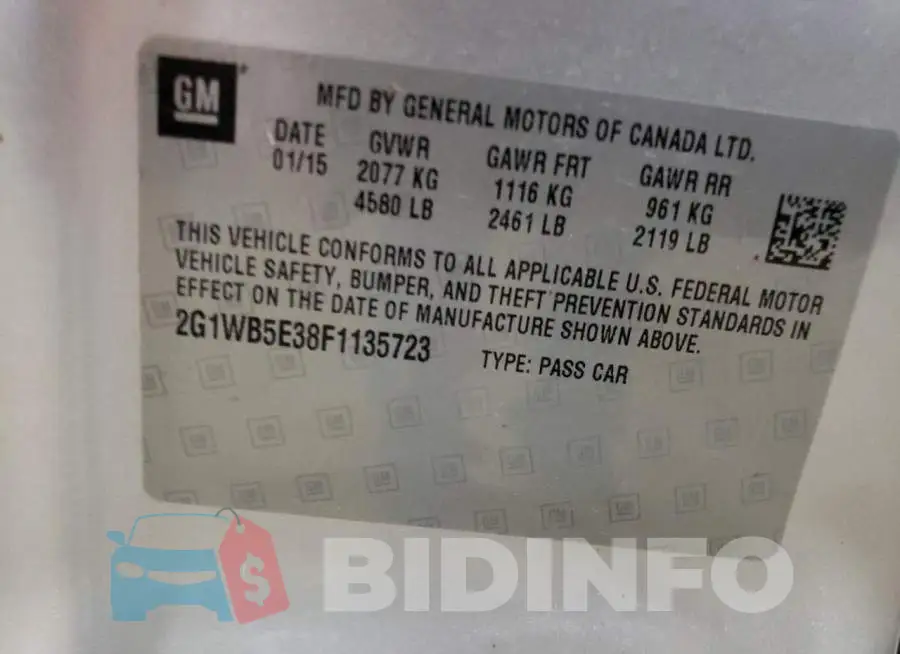 2G1WB5E38F1135723 Photo# 14