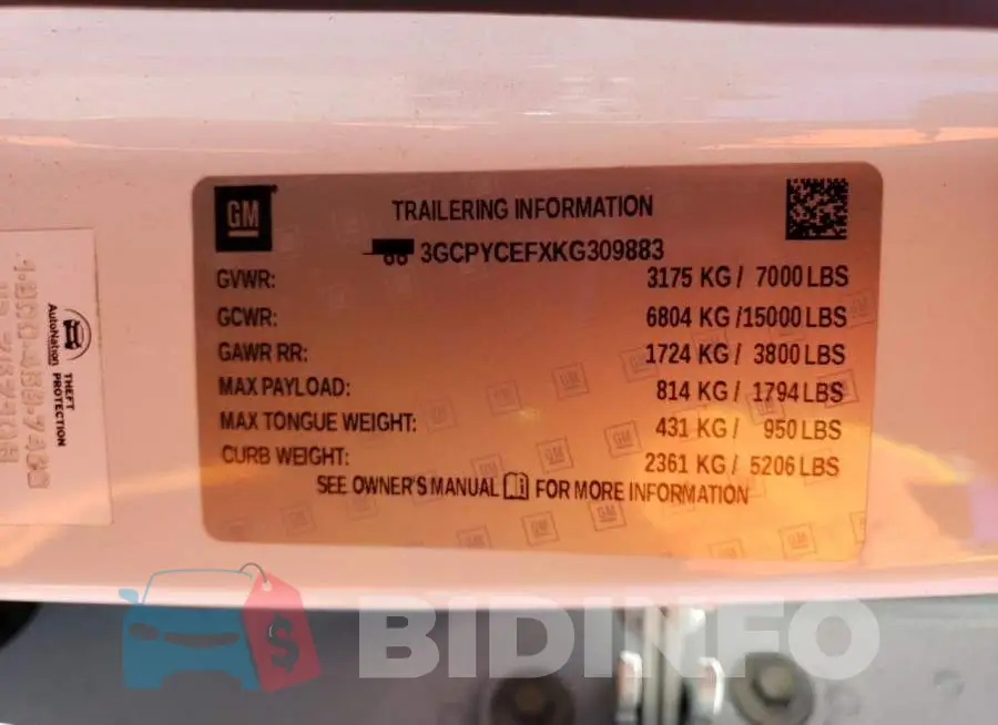3GCPYCEFXKG309883 Photo# 12
