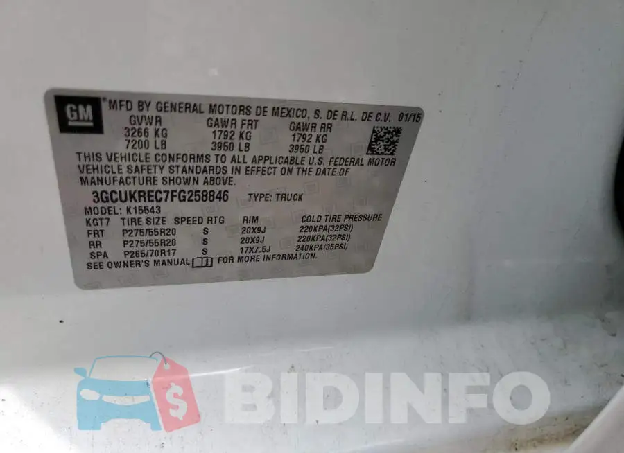3GCUKREC7FG258846 Photo# 12