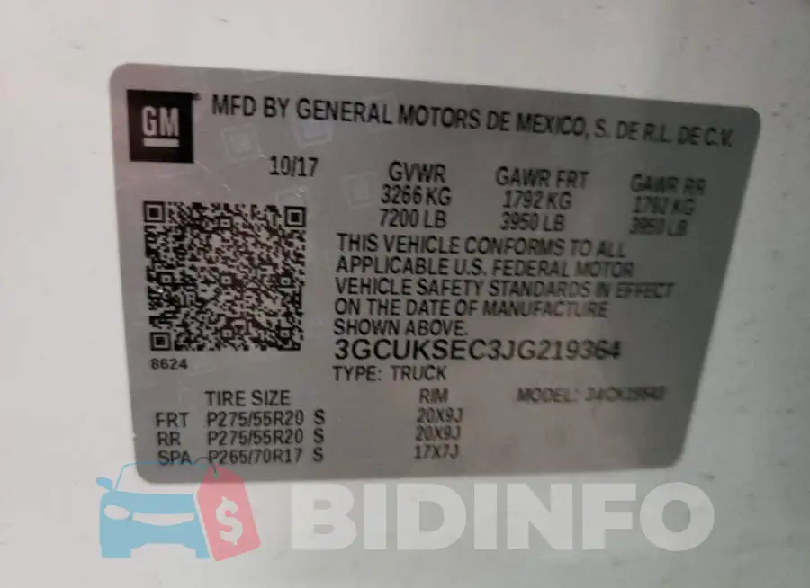 3GCUKSEC3JG219364 Photo# 12