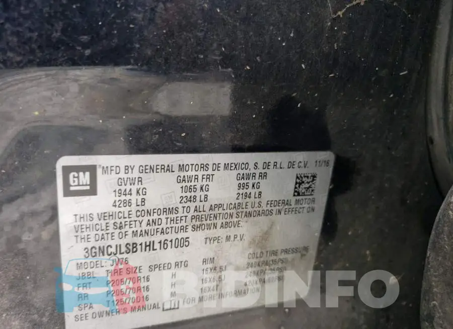 3GNCJLSB1HL161005 Photo# 13