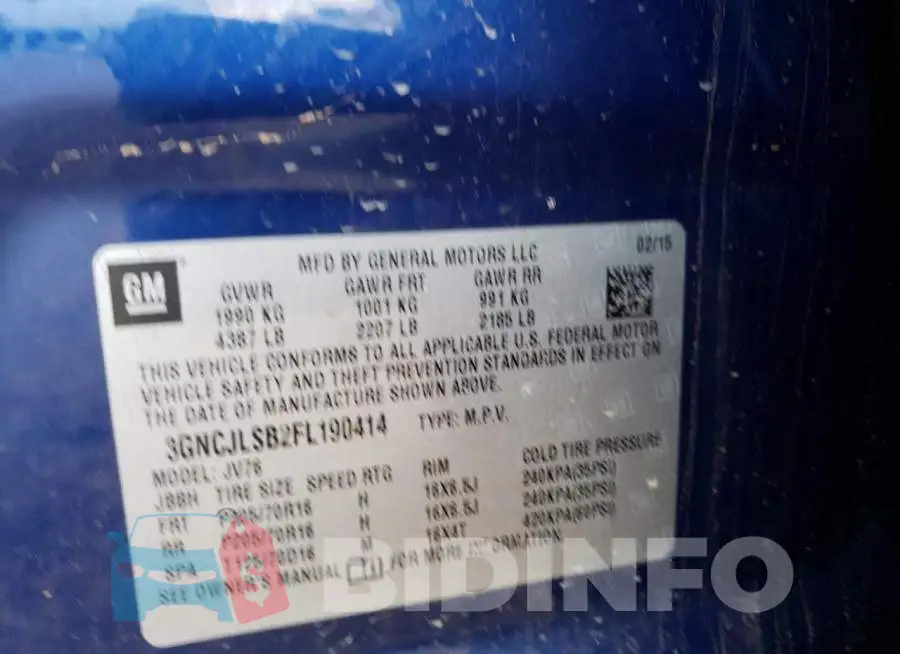 3GNCJLSB2FL190414 Photo# 14