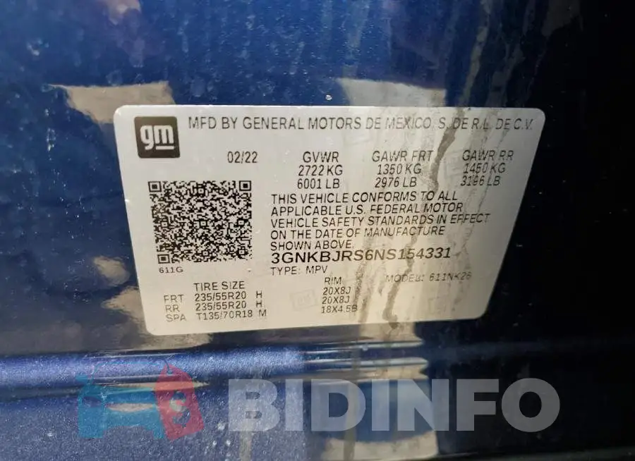 3GNKBJRS6NS154331 Photo# 12