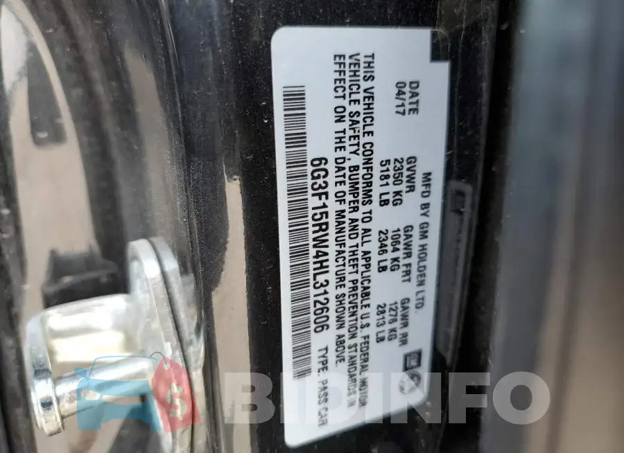 6G3F15RW4HL312606 Photo# 12