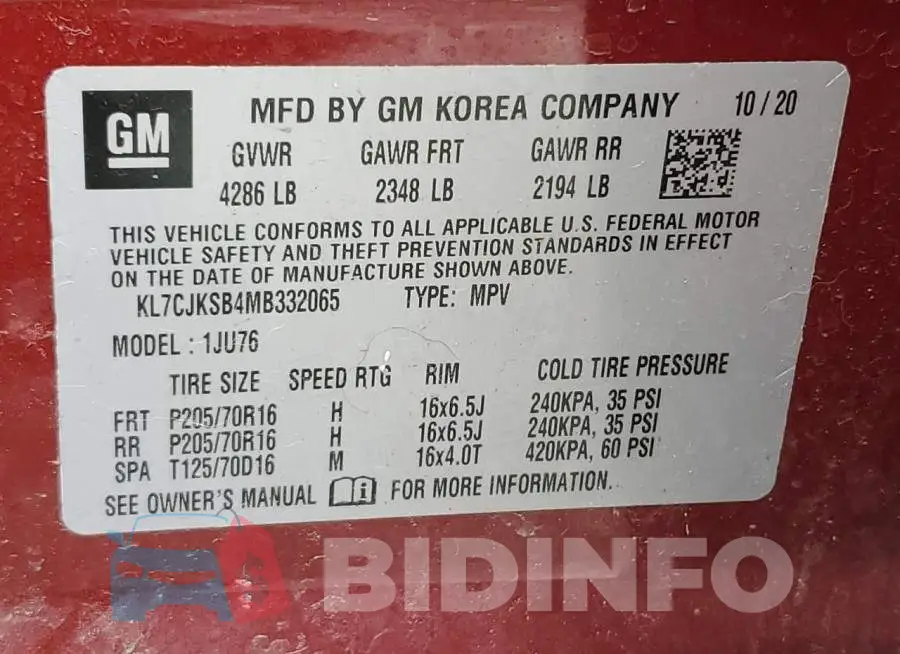 KL7CJKSB4MB332065 Photo# 14