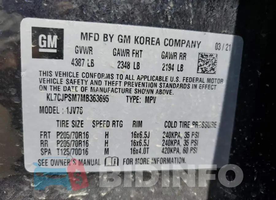 KL7CJPSM7MB363695 Photo# 14