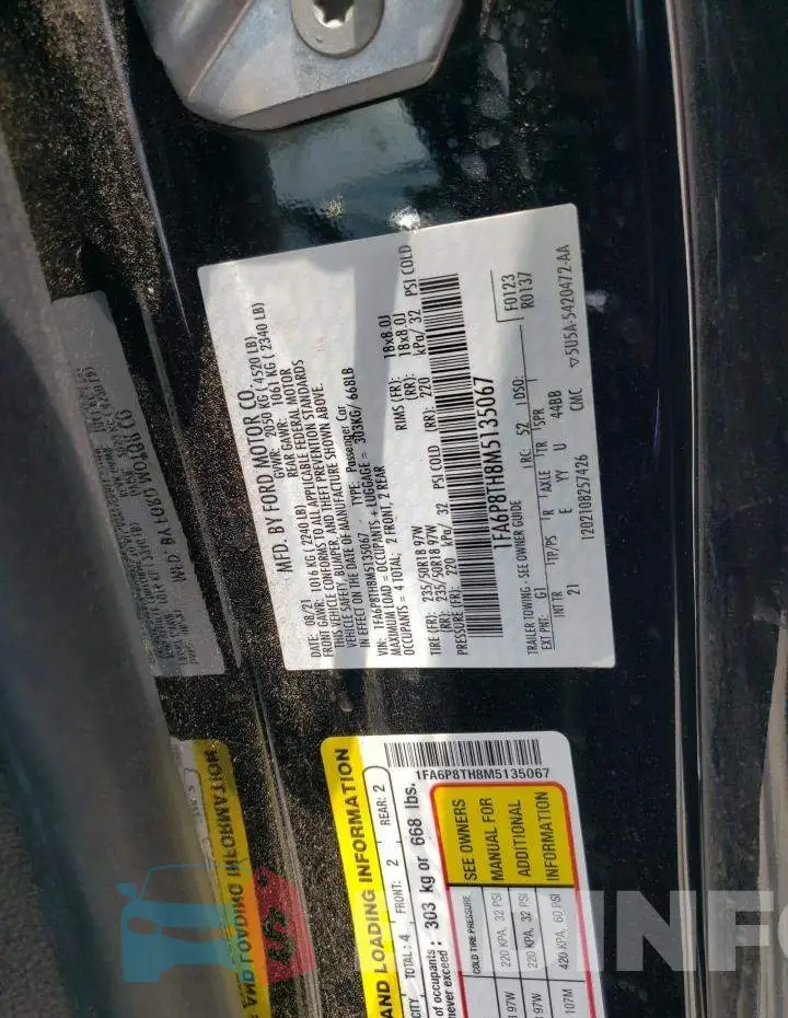 1FA6P8TH8M5135067 Photo# 12