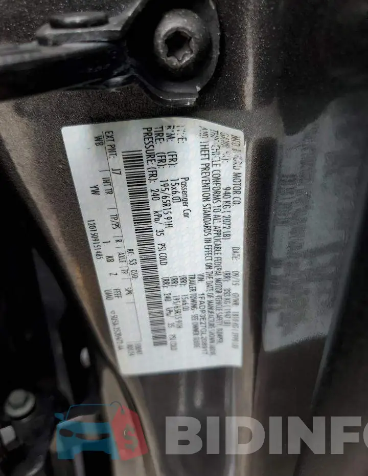 1FADP3E27GL208917 Photo# 12