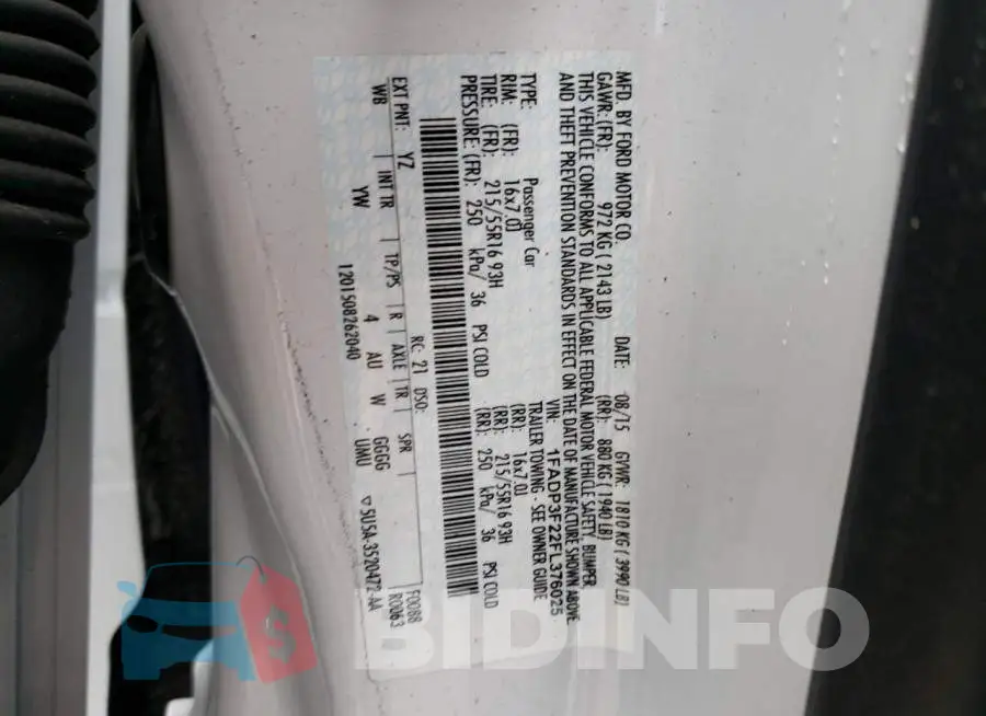 1FADP3F22FL376025 Photo# 12