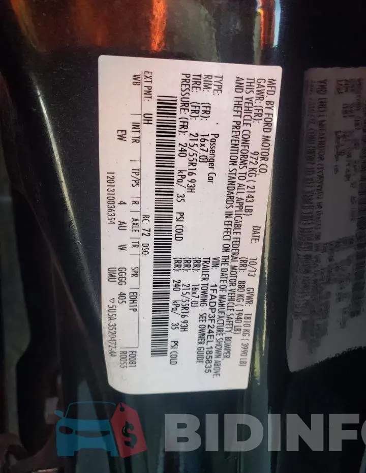 1FADP3F24EL185835 Photo# 12