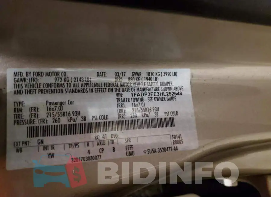 1FADP3FE3HL252648 Photo# 12