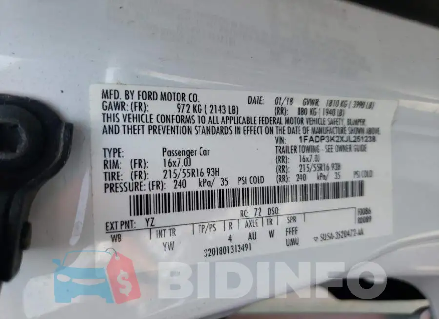 1FADP3K2XJL251238 Photo# 12