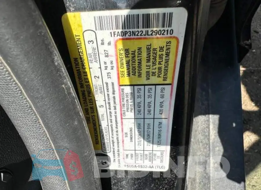1FADP3N22JL290210 Photo# 10