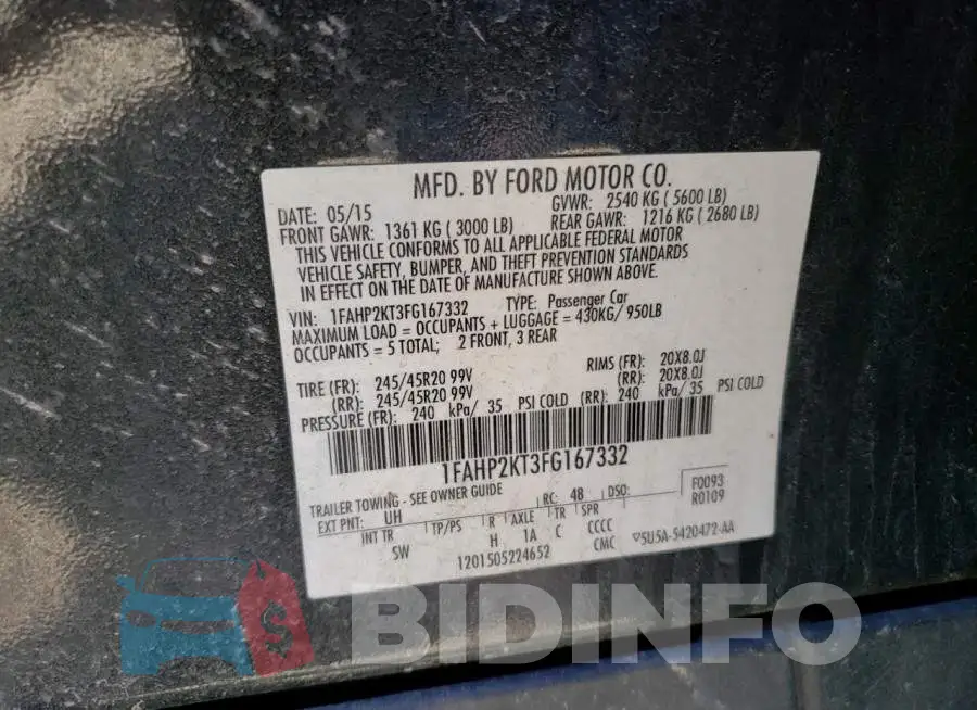 1FAHP2KT3FG167332 Photo# 12
