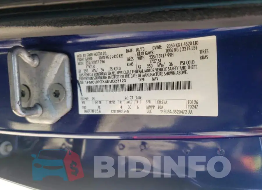 1FMCU0GX4EUB23123 Photo# 13
