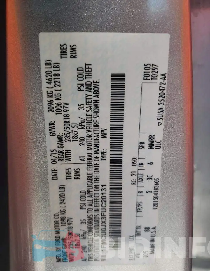 1FMCU0JX3FUC20131 Photo# 13