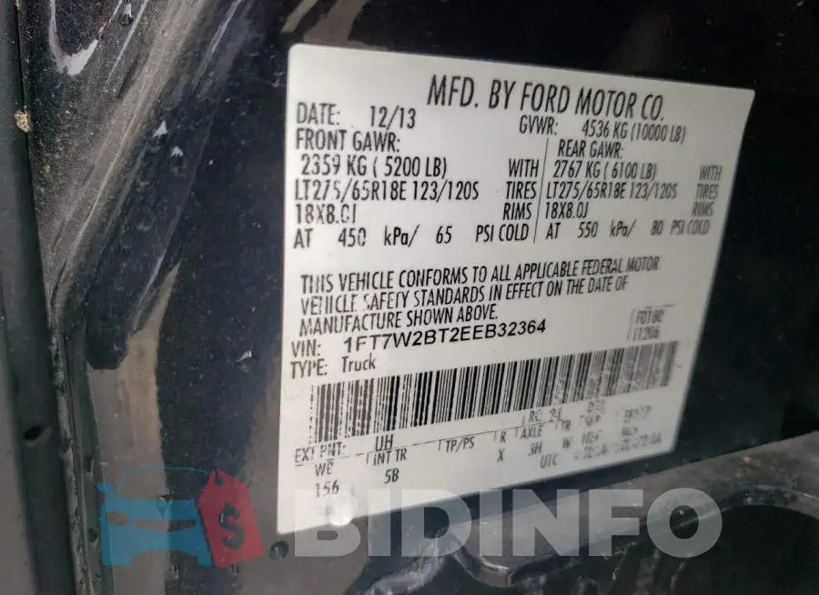 1FT7W2BT2EEB32364 Photo# 14