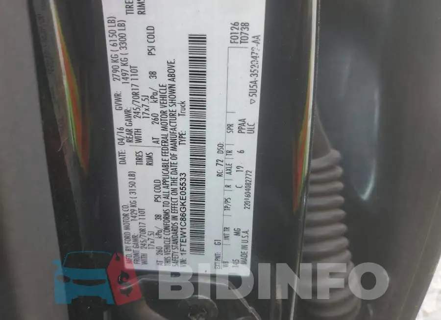 1FTEW1C86GKE05533 Photo# 13