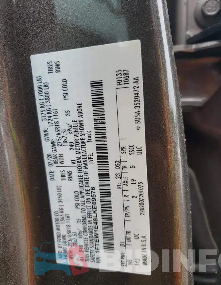 1FTEW1E48LKE69576 Photo# 12