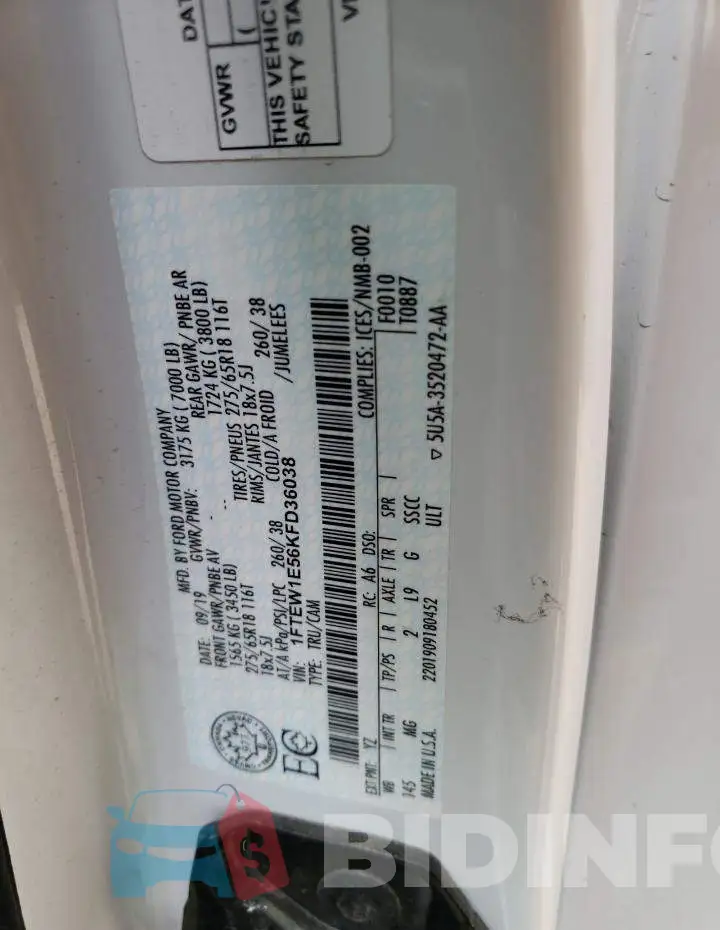 1FTEW1E56KFD36038 Photo# 12