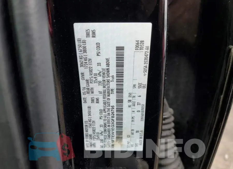 1FTEW1EG3GFB26795 Photo# 12
