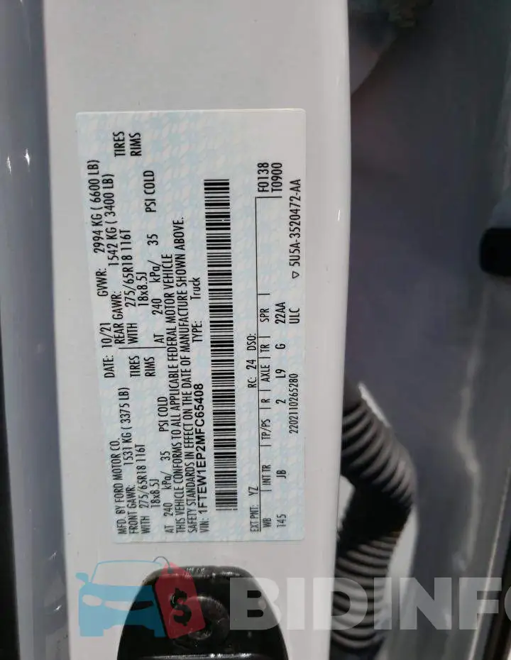 1FTEW1EP2MFC65408 Photo# 13