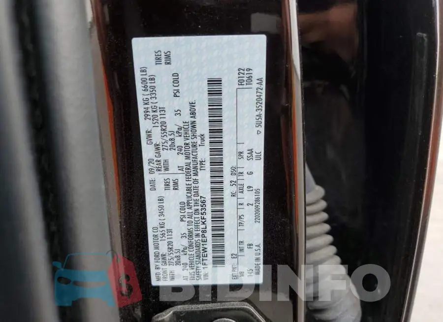 1FTEW1EP8LKF53567 Photo# 12