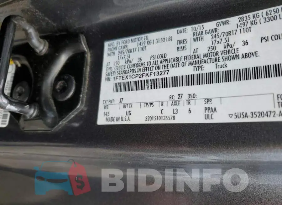 1FTEX1CP2FKF13277 Photo# 12