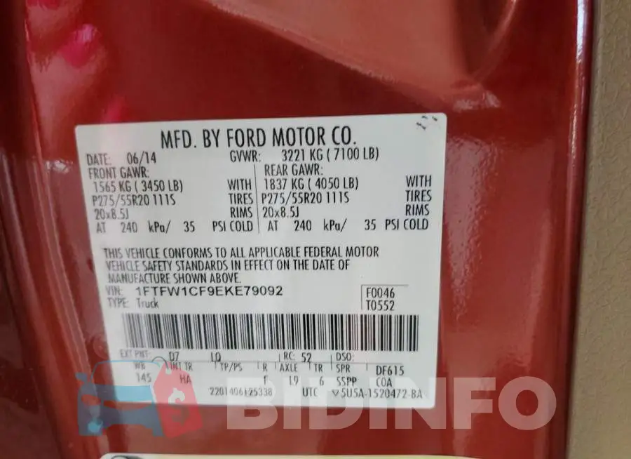 1FTFW1CF9EKE79092 Photo# 12