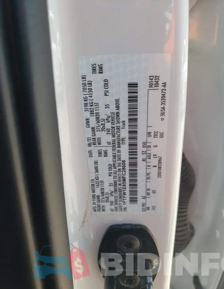 1FTFW1E85MFC28608 Photo# 13