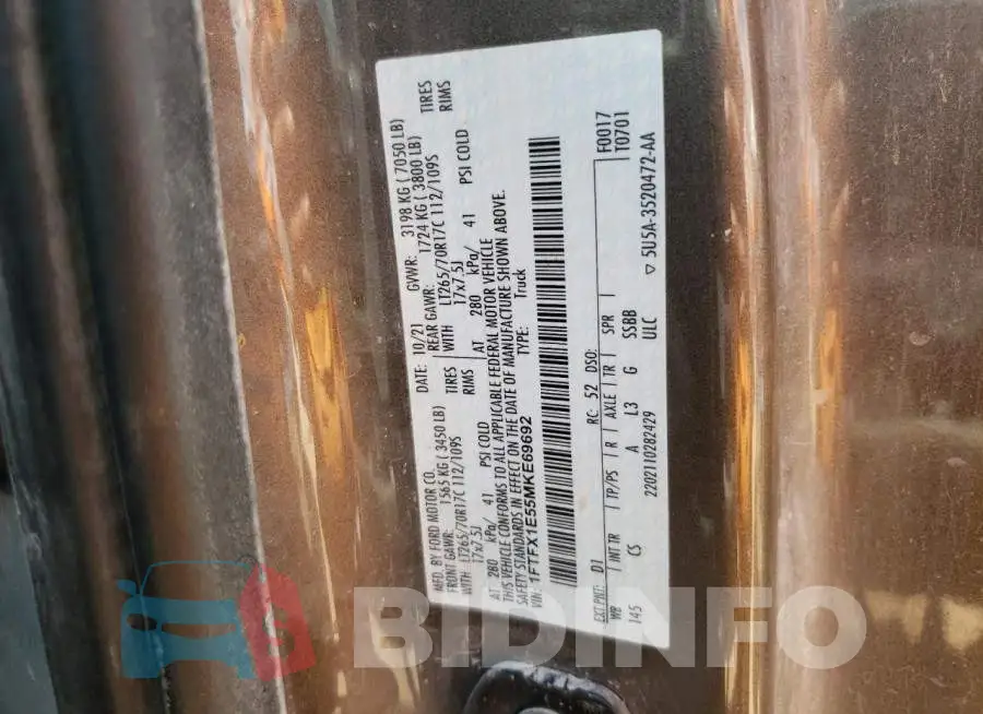 1FTFX1E55MKE69692 Photo# 12