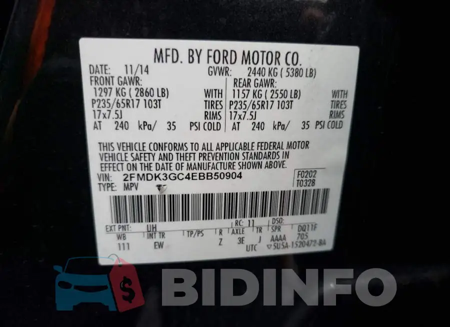 2FMDK3GC4EBB50904 Photo# 13