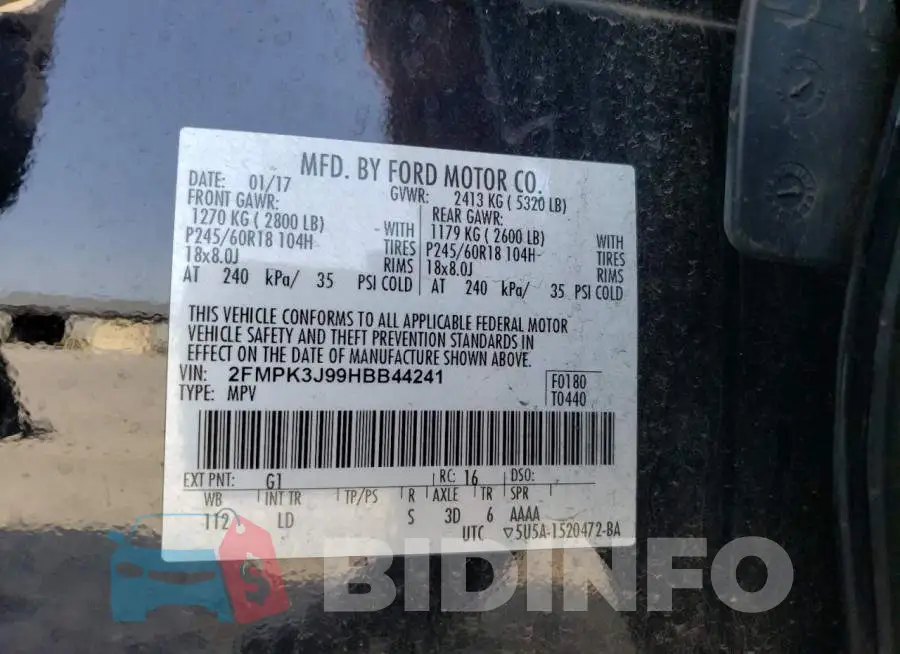 2FMPK3J99HBB44241 Photo# 13
