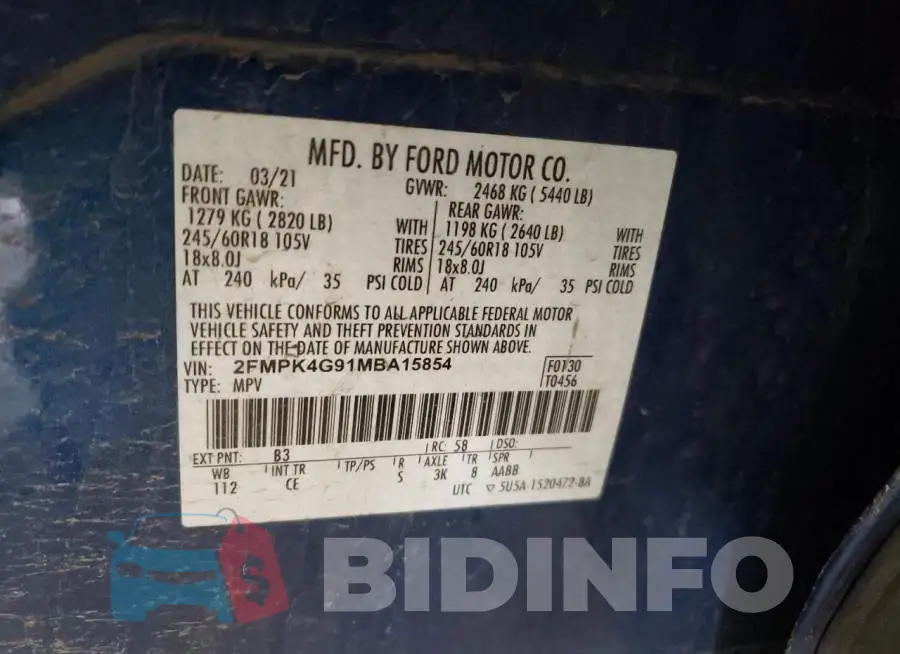 2FMPK4G91MBA15854 Photo# 14