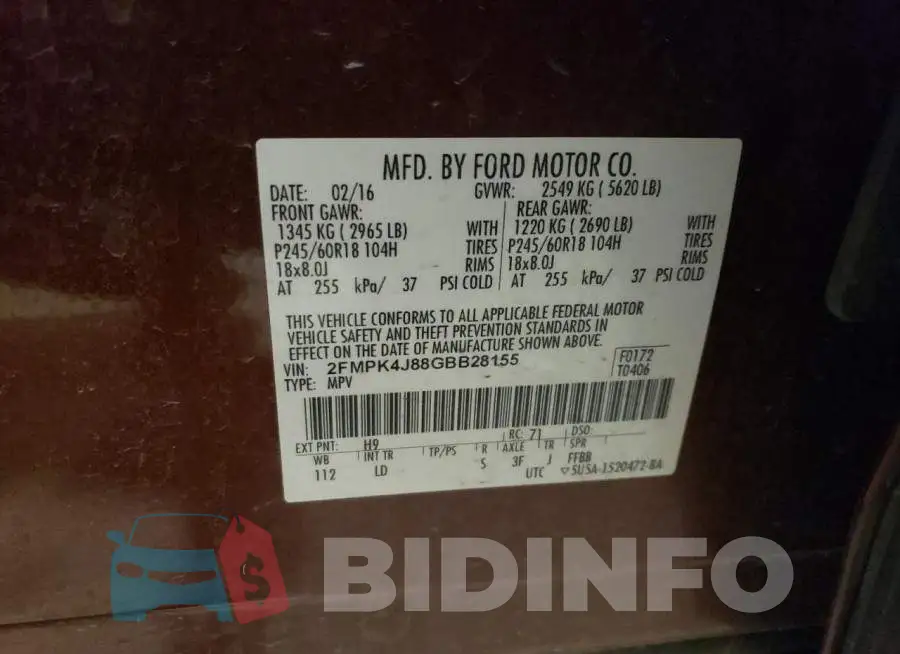 2FMPK4J88GBB28155 Photo# 12