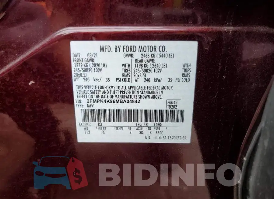 2FMPK4K96MBA04842 Photo# 13
