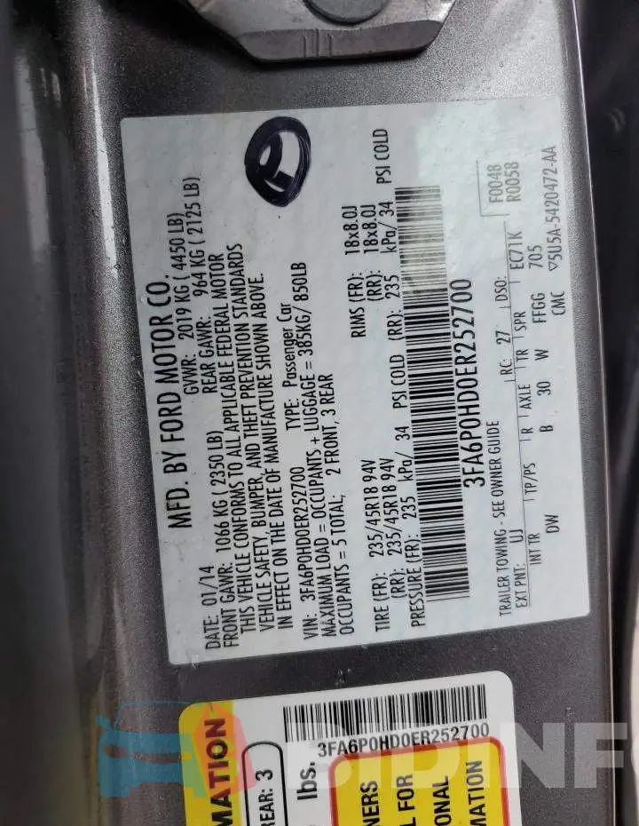 3FA6P0HD0ER252700 Photo# 13