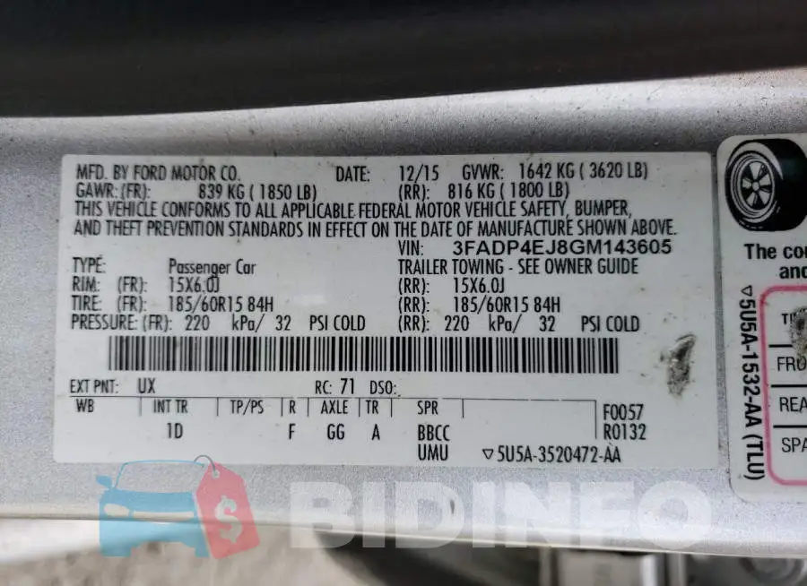 3FADP4EJ8GM143605 Photo# 13