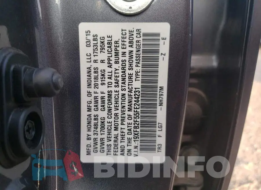 19XFB2F55FE244231 Photo# 12