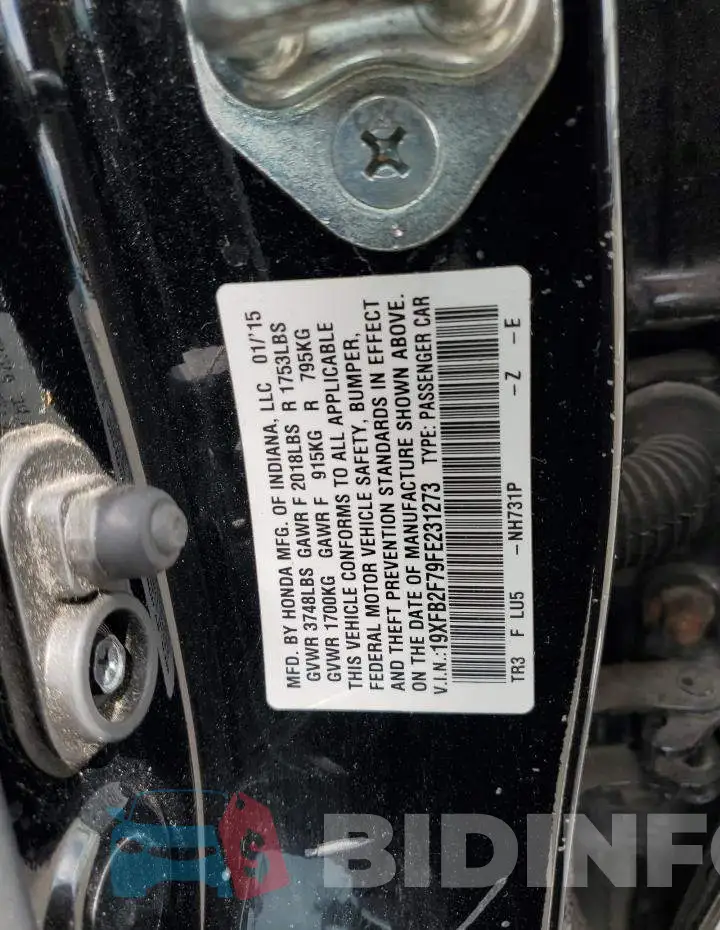 19XFB2F79FE231273 Photo# 12